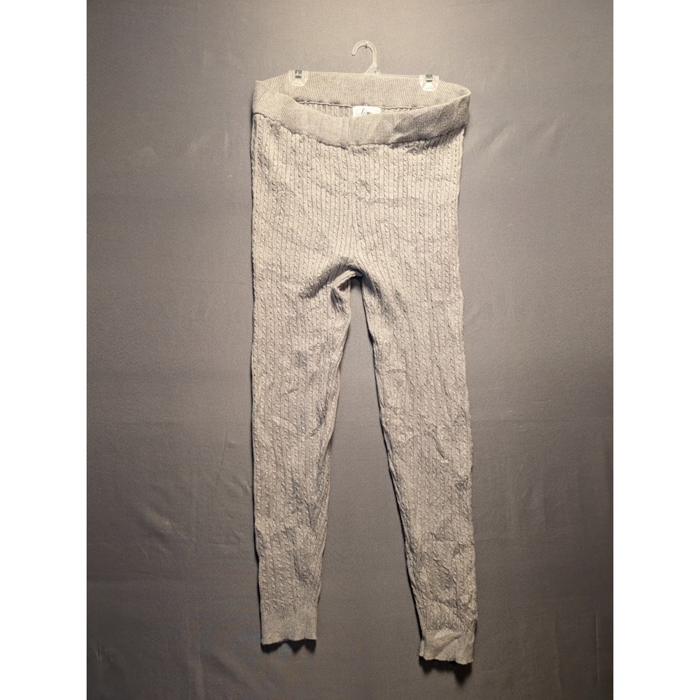 Love Leggings Womens 4X Gray Cable Knit Stretch Cozy Winter Loungewear Pull On